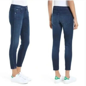 AMO Dark Eclipse Wash Twist Cropped Skinny Jeans 28